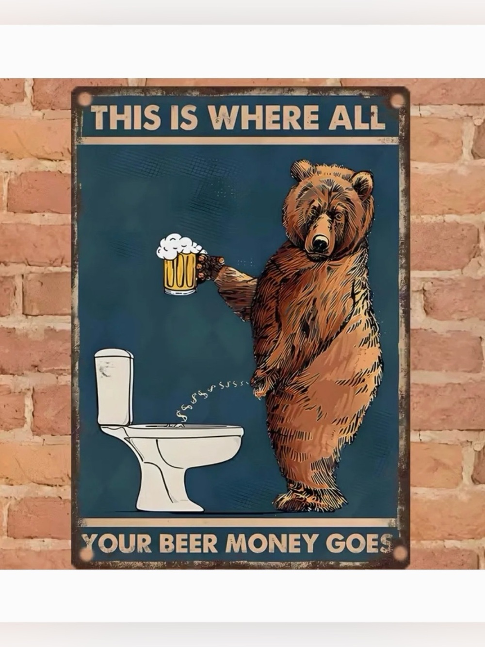 “This Is Where It All” Beer Metal Sign Wall Art 2D Flat Metal Wall Art New - Picture 1 of 6
